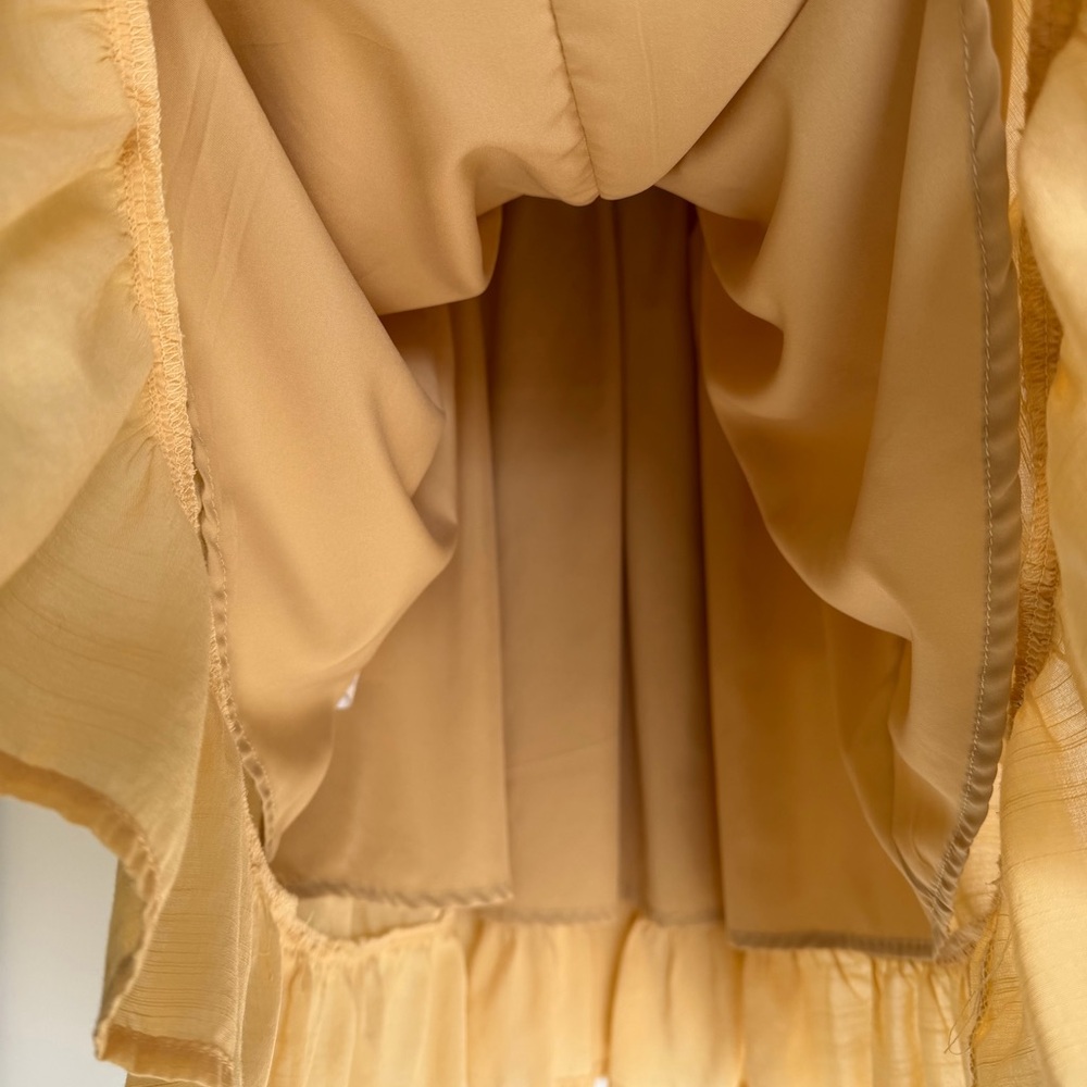 Yellow Ruffle Mini Sundress (size small) - Picture 5 of 7